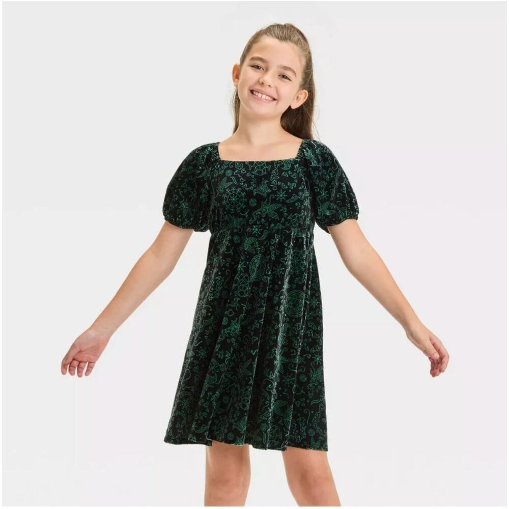 Wicked Collection NWT Elphaba Dress Paul Tazewell XS Black Velvet Short Sleeve